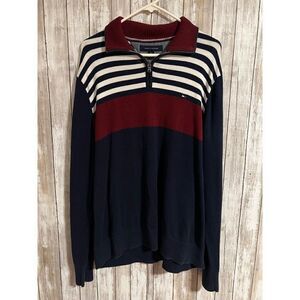 Vintage Men's Sweater Tommy Hilfiger Winter Color Striped White blue L